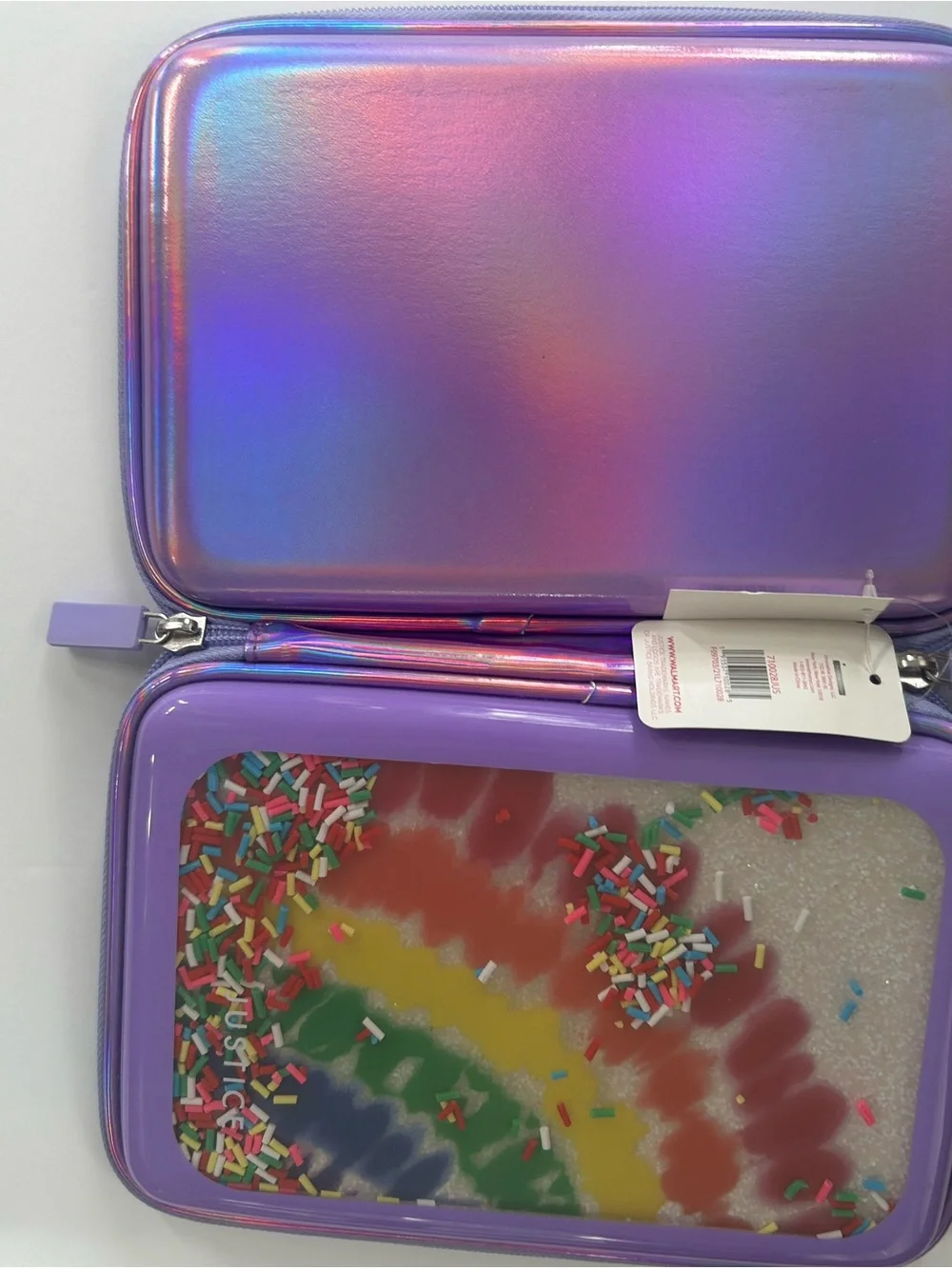 Justice Purple Sprinkle Rainbow Party Pouch